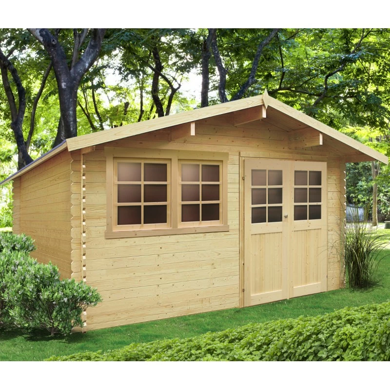 Abri De Jardin En Bois Massif 28mm Niort Avec Double Porte 12,46m² - SOLID 3 Abri De Jardin En Bois Massif 28mm Niort Avec Double Porte 12,46m² - SOLID