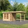 Abri De Jardin En Bois Massif 5,25m² Kerko 3 Avec Appentis 240cm – Karibu