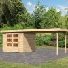 Abri De Jardin En Bois Massif 5,95m² Askola 3,5 Avec Appentis 280cm – Karibu -Boutique De Jardin abri de jardin en bois massif 595m askola 35 avec appentis 280cm woodfeeling