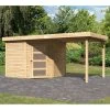 Abri De Jardin En Bois Massif 5,95m² Schwandorf 5 Avec Appentis 240cm – Karibu -Boutique De Jardin abri de jardin en bois massif 595m schwandorf 5 avec appentis 240cm woodfeeling