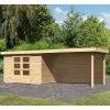 Abri De Jardin En Bois Massif 6,55m² Askola 4 Avec Appentis 280cm Et Paroi Arrière – Karibu -Boutique De Jardin abri de jardin en bois massif 655m askola 4 avec appentis 280cm et paroi arriere woodfeeling