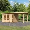 Abri De Jardin En Bois Massif 6,55m² Kerko 4 Avec Appentis 240cm – Karibu 1 Abri De Jardin En Bois Massif 6,55m² Kerko 4 Avec Appentis 240cm – Karibu -Boutique De Jardin abri de jardin en bois massif 655m kerko 4 avec appentis 240cm woodfeeling
