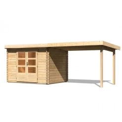 Abri De Jardin En Bois Massif 7,04m² Bastrup 3 Avec Appentis 300cm – Karibu -Boutique De Jardin abri de jardin en bois massif 704m bastrup 3 avec appentis 300cm woodfeeling 2