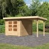 Abri De Jardin En Bois Massif 7,04m² Bastrup 4 Avec Appentis 200cm – Karibu -Boutique De Jardin abri de jardin en bois massif 704m bastrup 4 avec appentis 200cm woodfeeling