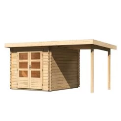 Abri De Jardin En Bois Massif 7,04m² Bastrup 4 Avec Appentis 200cm – Karibu -Boutique De Jardin abri de jardin en bois massif 704m bastrup 4 avec appentis 200cm woodfeeling 2