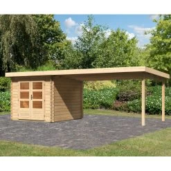 Abri De Jardin En Bois Massif 7,04m² Bastrup 4 Avec Appentis 400cm – Karibu