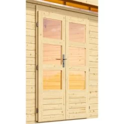 Abri De Jardin En Bois Massif 7,50m² Kastorf 6 Avec Appentis 320cm – Karibu -Boutique De Jardin abri de jardin en bois massif 750m kastorf 6 avec appentis 320cm karibu 3