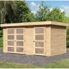 Abri De Jardin En Bois Massif 8,77m² Avec Cloison Intérieure Mühlentrup 1 – Karibu -Boutique De Jardin abri de jardin en bois massif 877m avec cloison interieure muhlentrup 1 woodfeeling