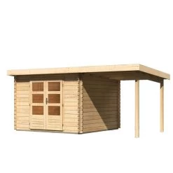 Abri De Jardin En Bois Massif 8,82m² Bastrup 5 Avec Appentis 200cm – Karibu -Boutique De Jardin abri de jardin en bois massif 882m bastrup 5 avec appentis 200cm woodfeeling 2