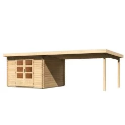 Abri De Jardin En Bois Massif 8,82m² Bastrup 5 Avec Appentis 400cm – Karibu -Boutique De Jardin abri de jardin en bois massif 882m bastrup 5 avec appentis 400cm woodfeeling 3