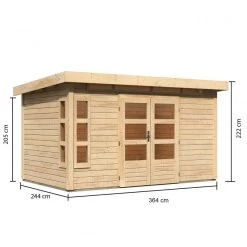 Abri De Jardin En Bois Massif 8,88m² Kastorf 7 – Karibu -Boutique De Jardin abri de jardin en bois massif 888m kastorf 7 karibu 3