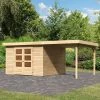 Abri De Jardin En Bois Massif 9,24m² Askola 6 Avec Appentis 240cm – Karibu -Boutique De Jardin abri de jardin en bois massif 924m askola 6 avec appentis 240cm woodfeeling