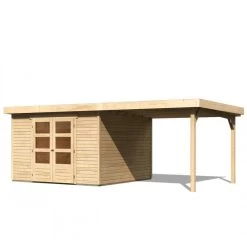 Abri De Jardin En Bois Massif 9,24m² Askola 6 Avec Appentis 280cm – Karibu -Boutique De Jardin abri de jardin en bois massif 924m askola 6 avec appentis 280cm woodfeeling 2