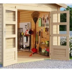 Abri De Jardin En Bois Massif 9,24m² Theres 7 Avec Deux Auvents – Karibu -Boutique De Jardin abri de jardin en bois massif 924m theres 7 avec deux auvents karibu 4