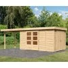 Abri De Jardin En Bois Massif 9,27m² Retola 6 Avec Armoire Intégrée Et Appentis 280cm – Karibu -Boutique De Jardin abri de jardin en bois massif 927m retola 6 avec armoire integree et appentis 280cm woodfeeling