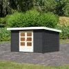 Abri De Jardin En Bois Massif Anthracite 10,60m² Bastrup 7 – Karibu -Boutique De Jardin abri de jardin en bois massif anthracite 1060m bastrup 7 woodfeeling