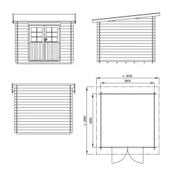Abri De Jardin En Bois Massif Brut 28mm Karpalo 6,8m² + Plancher - Luoman -Boutique De Jardin abri de jardin en bois massif brut 28mm karpalo 68m plancher luoman 3