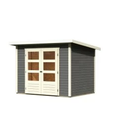 Abri De Jardin En Bois Massif Gris Terre 4,57m² Stockach 3 – Karibu -Boutique De Jardin abri de jardin en bois massif gris terre 457m stockach 3 woodfeeling 2