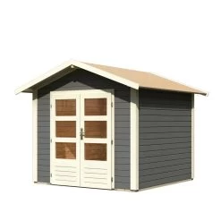 Abri De Jardin En Bois Massif Gris Terre 5,95m² Talkau 4 – Karibu -Boutique De Jardin abri de jardin en bois massif gris terre 595m talkau 4 woodfeeling 3