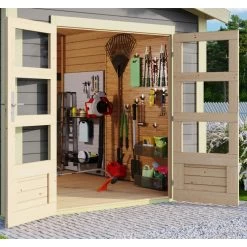 Abri De Jardin En Bois Massif Gris Terre 5,95m² Theres 3 Avec Un Auvent – Karibu 11 Abri De Jardin En Bois Massif Gris Terre 5,95m² Theres 3 Avec Un Auvent – Karibu -Boutique De Jardin abri de jardin en bois massif gris terre 595m theres 3 avec un auvent karibu 3