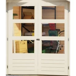 Abri De Jardin En Bois Massif Gris Terre 6,55m² Askola 4 Avec Appentis 240cm Et Paroi Arrière - Karibu -Boutique De Jardin abri de jardin en bois massif gris terre 655m askola 4 avec appentis 240cm et paroi arriere woodfeeling 4