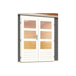 Abri De Jardin En Bois Massif Gris Terre 8,88m² Kastorf 7 Avec Appentis 320cm Et Paroi Arrière – Karibu -Boutique De Jardin abri de jardin en bois massif gris terre 888m kastorf 7 avec appentis 320cm et paroi arriere karibu 3