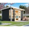 Abri De Jardin En Bois Massif Gris Terre 8,88m² Kastorf 7 – Karibu -Boutique De Jardin abri de jardin en bois massif gris terre 888m kastorf 7 karibu
