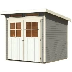 Abri De Jardin En Bois Vitrifié Gris 19mm 4.62m² Glücksburg 3 - Karibu -Boutique De Jardin abri de jardin en bois vitrifie gris 19mm 462m glucksburg 3 karibu 2