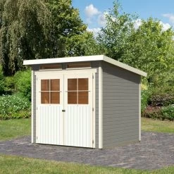 Abri De Jardin En Bois Vitrifié Gris 19mm 4.62m² Glücksburg 3 - Karibu