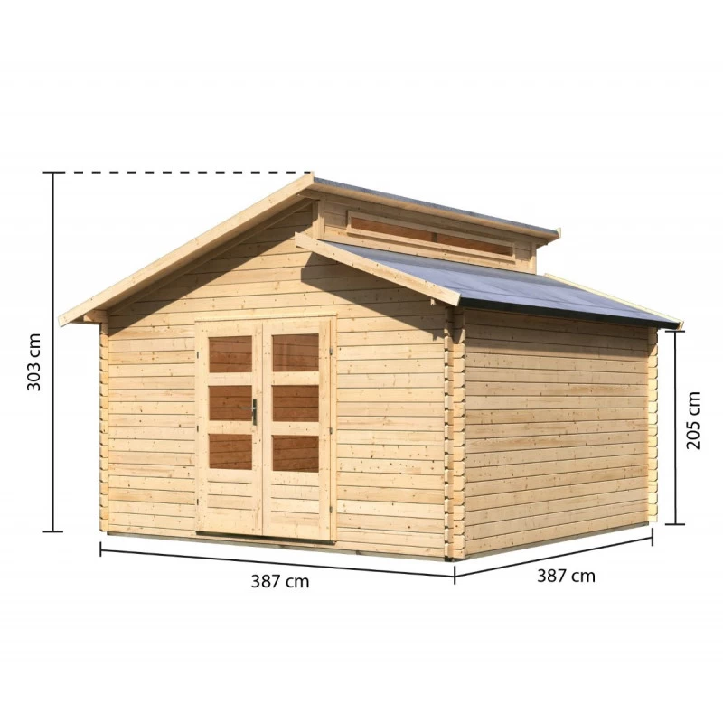 Abri De Jardin En Bois 14,98m² Avec Toit En Gradins - Värmland 2 - Karibu 4 Abri De Jardin En Bois 14,98m² Avec Toit En Gradins - Värmland 2 - Karibu – Image 2