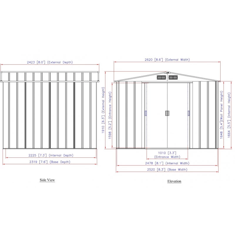 Abri De Jardin En Métal Anthracite 6,34m² - DURAMAX + Kit D'ancrage 6 Abri De Jardin En Métal Anthracite 6,34m² - DURAMAX + Kit D'ancrage – Image 4
