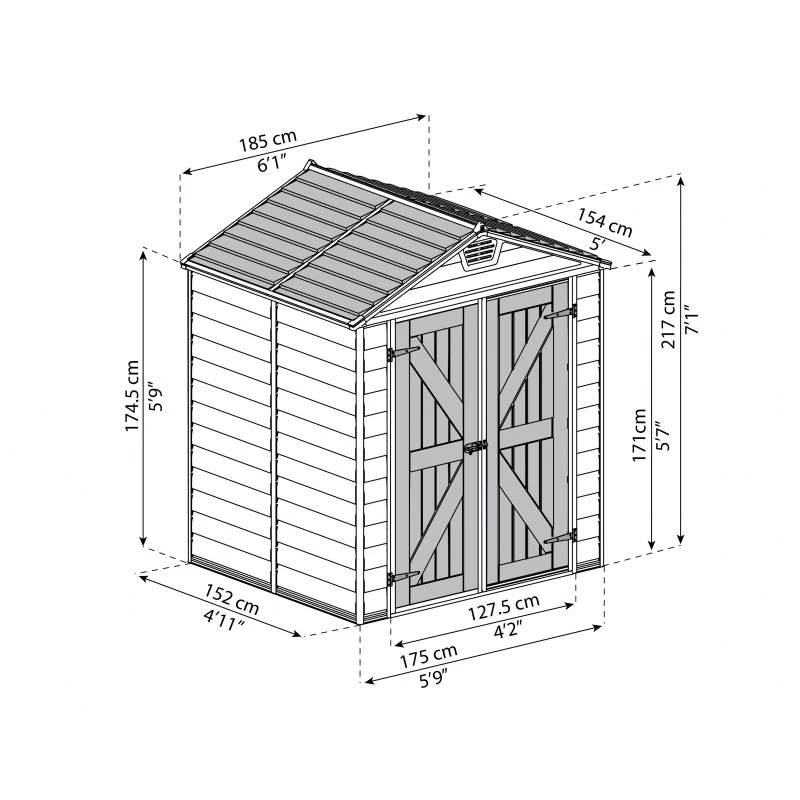 Abri De Jardin En Polycarbonate 2,65m² Skylight Deco - Palram - Canopia 5 Abri De Jardin En Polycarbonate 2,65m² Skylight Deco - Palram - Canopia – Image 3