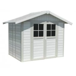 Abri De Jardin En PVC 4,9m² DECO Blanc Et Gris Vert Grosfillex + Kit Ancrage Offert -Boutique De Jardin abri de jardin en pvc 49m deco blanc et gris vert grosfillex 3