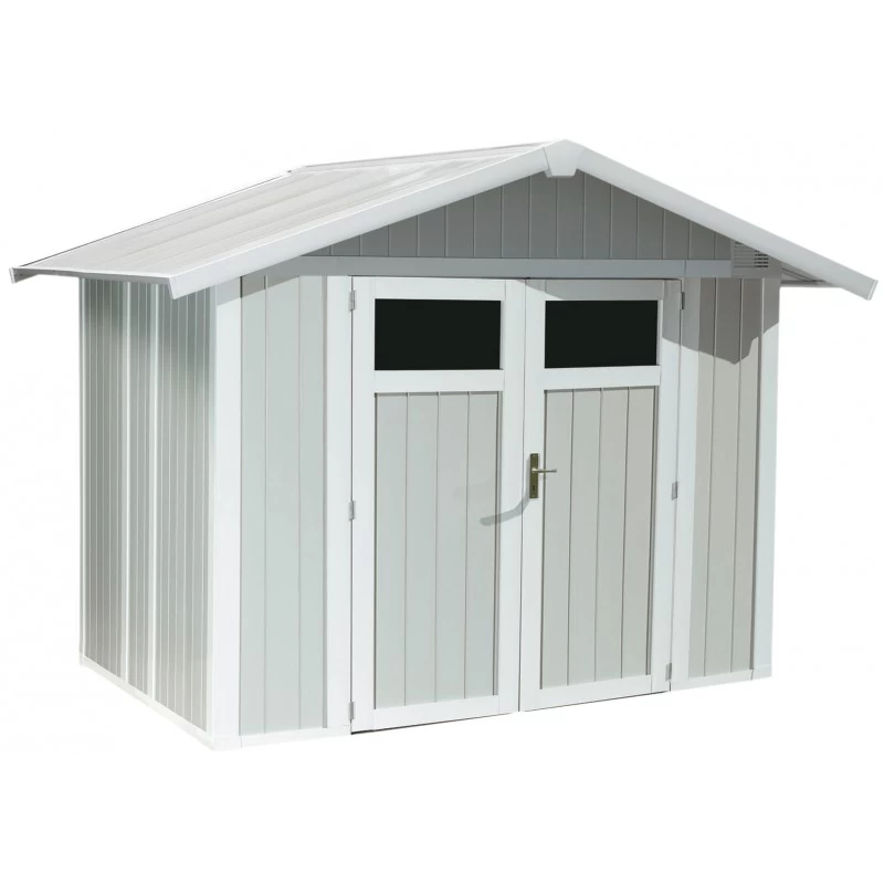 Abri De Jardin En PVC 4,9m² UTILITY Blanc Et Gris Bleu Grosfillex + Kit Ancrage Offert 4 Abri De Jardin En PVC 4,9m² UTILITY Blanc Et Gris Bleu Grosfillex + Kit Ancrage Offert – Image 2