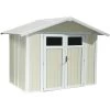 Abri De Jardin En PVC 4,9m² UTILITY Blanc Et Gris Vert Grosfillex + Kit Ancrage Offert