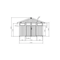 Abri De Jardin En PVC 7,53m² UTILITY Blanc Et Gris Vert Grosfillex + Kit Ancrage Offert -Boutique De Jardin abri de jardin en pvc 753m utility blanc et gris vert grosfillex 2