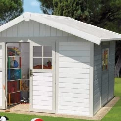 Abri De Jardin En PVC 7,5m² DECO Blanc Et Gris Vert Grosfillex + Kit Ancrage Offert 10 Abri De Jardin En PVC 7,5m² DECO Blanc Et Gris Vert Grosfillex + Kit Ancrage Offert -Boutique De Jardin abri de jardin en pvc 75m deco blanc et gris vert grosfillex 2