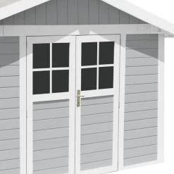 Abri De Jardin En PVC 7,5m² DECO Gris Clair Et Blanc Grosfillex + Kit Ancrage Offert -Boutique De Jardin abri de jardin en pvc 75m deco gris clair et blanc grosfillex 2