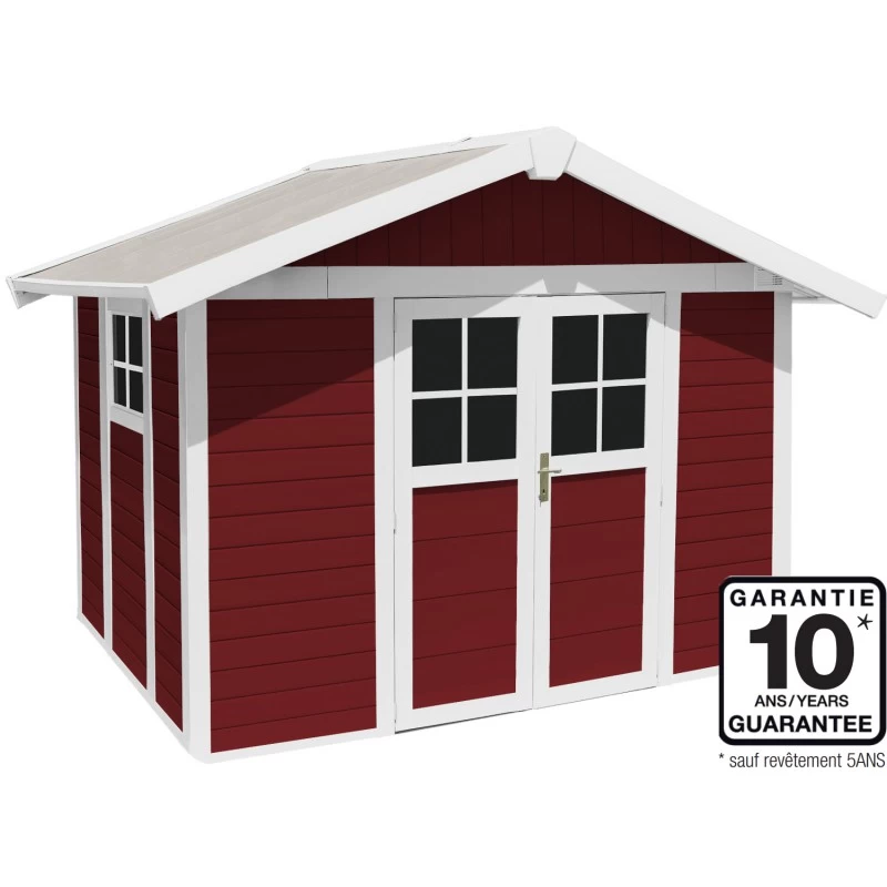 Abri De Jardin En PVC 7,5m² DECO Rouge Et Blanc Grosfillex + Kit Ancrage Offert 4 Abri De Jardin En PVC 7,5m² DECO Rouge Et Blanc Grosfillex + Kit Ancrage Offert – Image 2