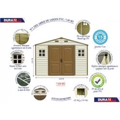 Abri De Jardin En PVC WoodStyle Premium 7,68m² Duramax -Boutique De Jardin abri de jardin en pvc woodstyle premium 768m duramax 2