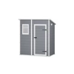 Abri De Jardin En Résine 2,06m² Monopente + Plancher Gris Keter -Boutique De Jardin abri de jardin en resine 206m monopente plancher gris keter 2