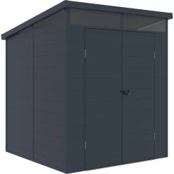 Abri De Jardin En Résine 3,24m² Anthracite Toit Monopente Skylight + Plancher - Jobu -Boutique De Jardin abri de jardin en resine 324m anthracite toit monopente skylight plancher jobu 2