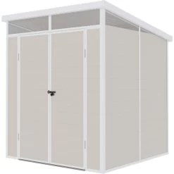 Abri De Jardin En Résine 3,24m² Beige Toit Monopente Skylight + Plancher - Jobu -Boutique De Jardin abri de jardin en resine 324m beige toit monopente skylight plancher jobu 5