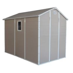 Abri De Jardin En Résine Beige 5,32m² + Kit De Fondation - JOBU -Boutique De Jardin abri de jardin en resine beige 532m kit de fondation jobu 3