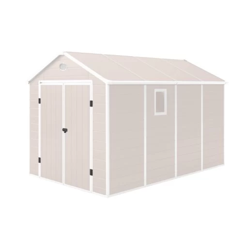 Abri De Jardin En Résine Beige 8,90m² + Kit De Fondation - JOBU -Boutique De Jardin abri de jardin en resine beige 890m kit de fondation jobu