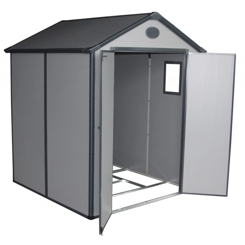 Abri De Jardin En Résine Gris 3,65m² + Kit De Fondation - JOBU 6 Abri De Jardin En Résine Gris 3,65m² + Kit De Fondation - JOBU – Image 4