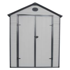 Abri De Jardin En Résine Gris 5,32m² + Kit De Fondation - JOBU -Boutique De Jardin abri de jardin en resine gris 532m kit de fondation jobu 2