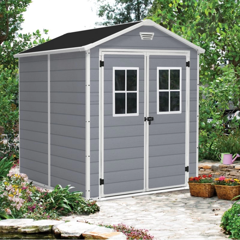 Abri De Jardin En Résine Gris Clair 4,4m² Premium 86 DPF + Plancher Keter 4 Abri De Jardin En Résine Gris Clair 4,4m² Premium 86 DPF + Plancher Keter – Image 2