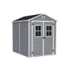 Abri De Jardin En Résine Gris Clair 4,4m² Premium 86 DPF + Plancher Keter -Boutique De Jardin abri de jardin en resine gris clair 44m premium 86 dpf plancher keter