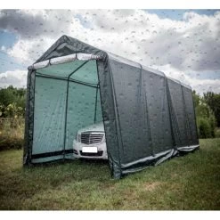 Abri De Jardin En Toile Renforcée Verte Toit 2 Pentes 18,60m² HABRITA -Boutique De Jardin abri de jardin en toile renforcee verte toit 2 pentes 1860m habrita 2